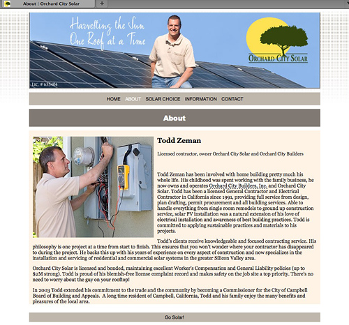 Orchard City Solar Website